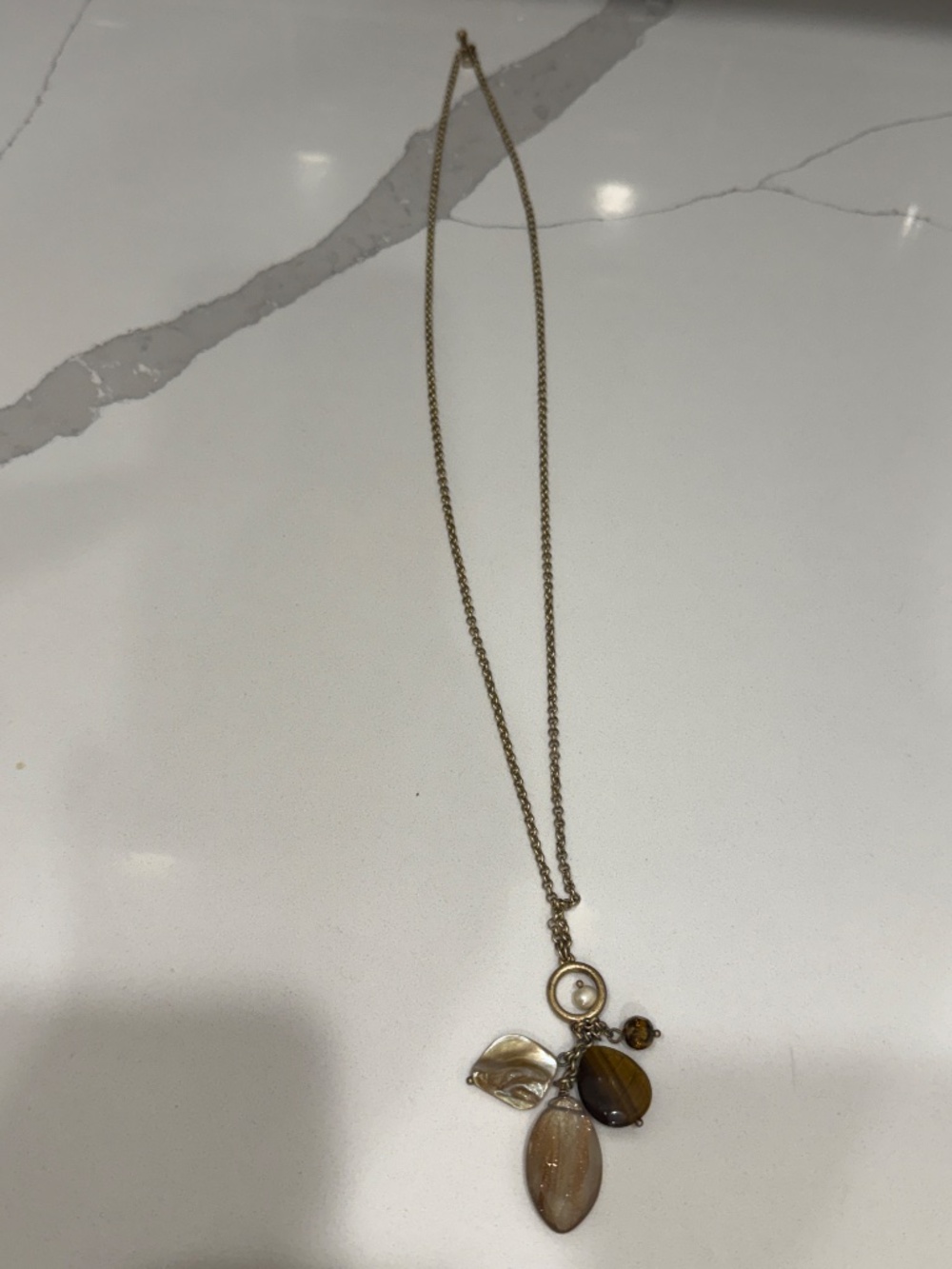 ✨ Earthy Mixed-Stone Charm Necklace ✨